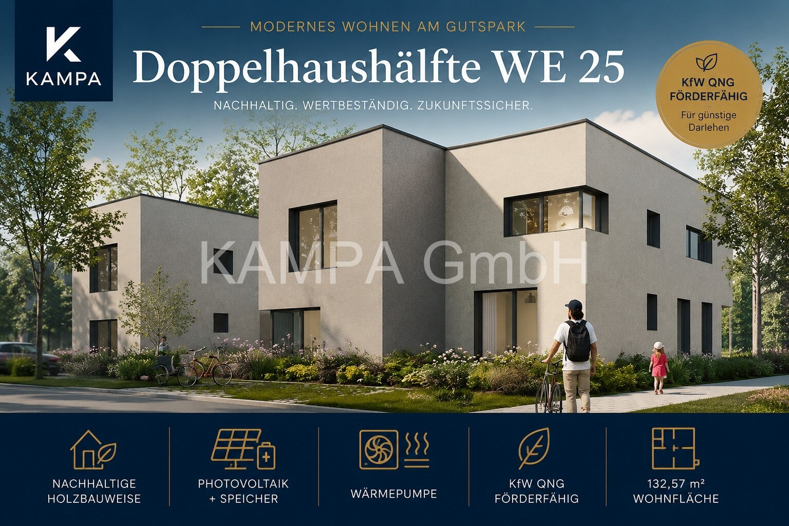 Exklusive Doppelhaushälfte in Südausrichtung | KfW 40 | PV & Speicher | Berlin vor der Tür
