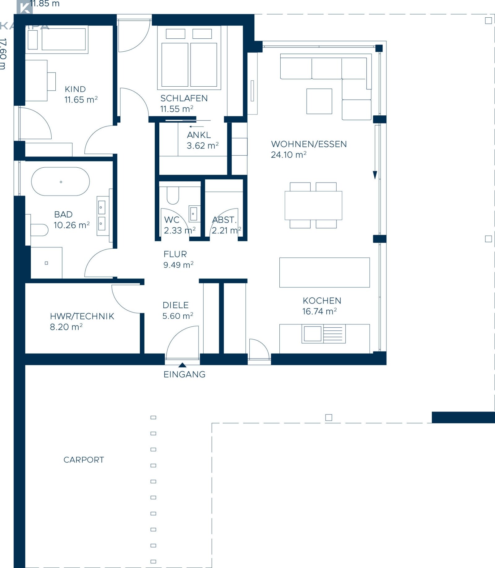Concept Grundriss EG high-end variante Concept Grundriss EG high-end variante